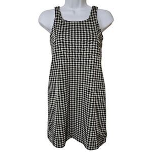 Old Navy Black & White Houndstooth Mini Dress Size L Teen Bodycon Y2K Grunge